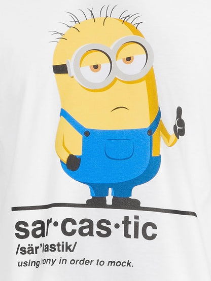Men's Minions Sarcastic Graphic Tee with Short Sleeves