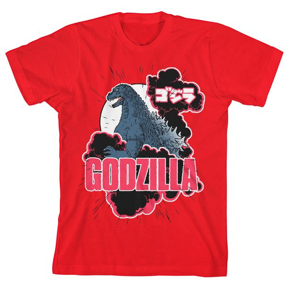 Boy's Red Classic Godzilla Graphic Tee T shirt