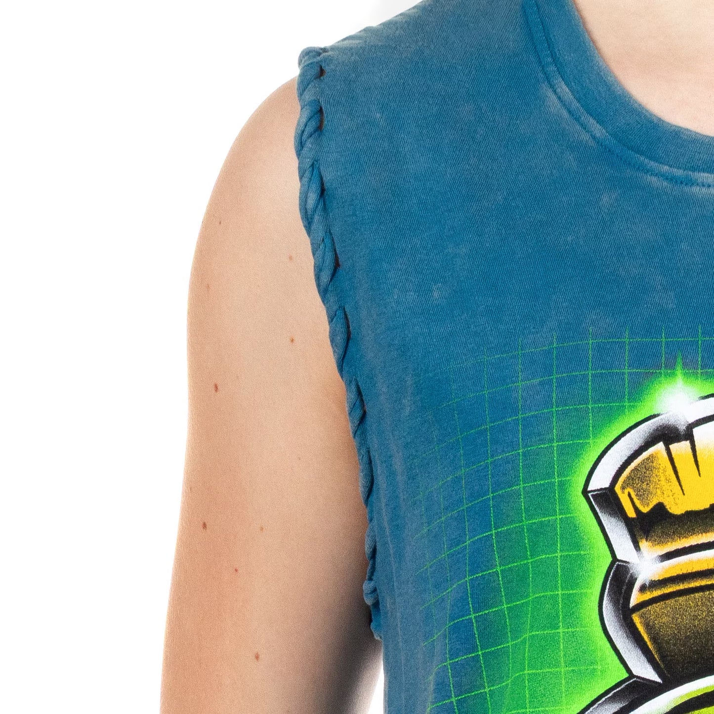 Women Junior's Looney Tunes Marvin The Martian Lace-Up Design Distressed Tank Top
