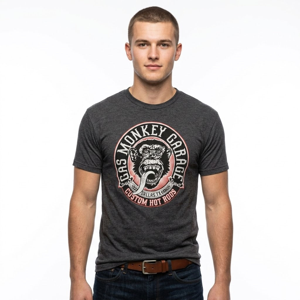 Men's Gas Monkey Garage Big & Tall Distressed Print Graphic Tee T-Shirt