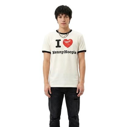 Men's Cream I Heart Kennyhoopla Ringer Tee T-Shirt