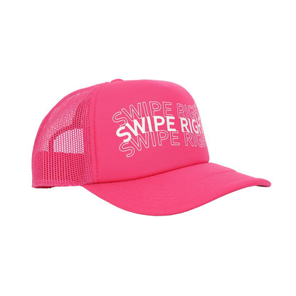Valentine's Day Swipe Right Pink Foam Trucker Hat
