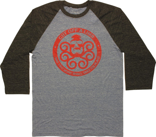 Men's Marvel Hydra Cut Off a Limb Contrast Raglan T-Shirt