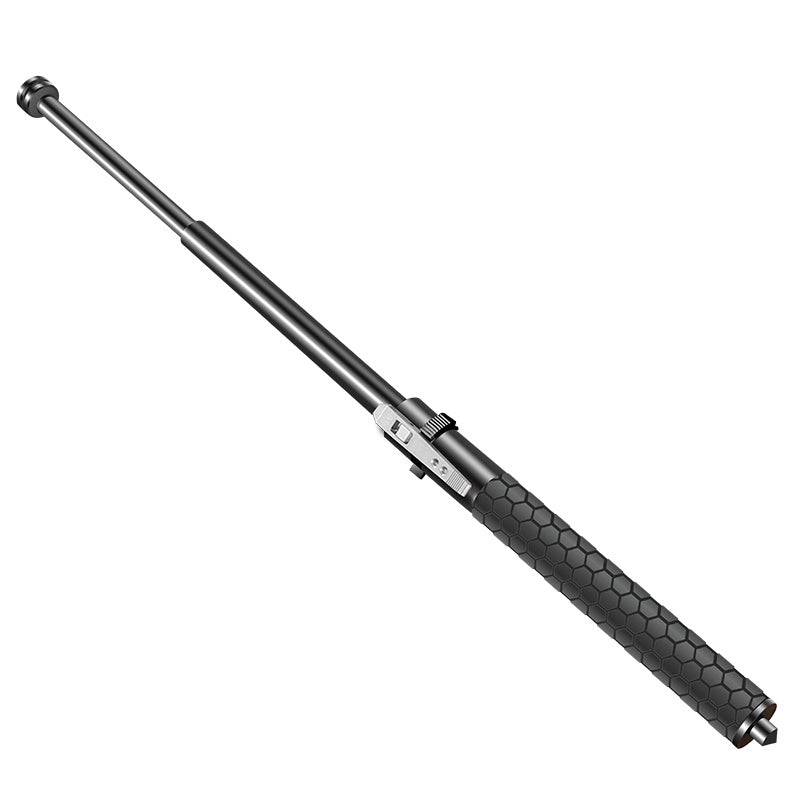 Self-defense telescoping baton with rubber handle and glass breaker, 15-inch spring-loaded design by Rex Distributor, Inc.