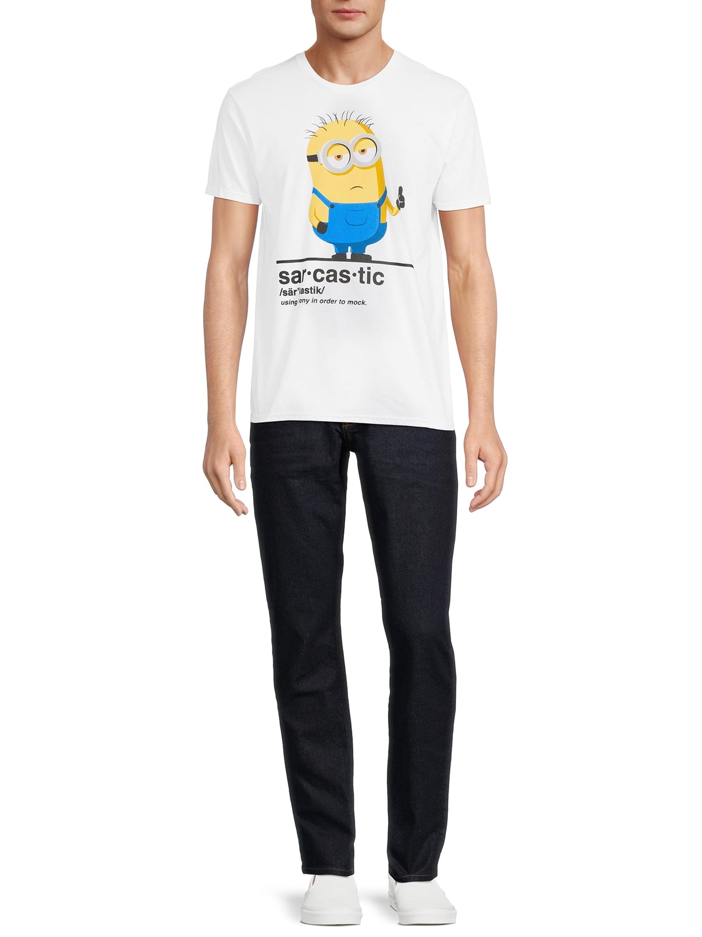 Men's Minions Sarcastic Graphic Tee with Short Sleeves