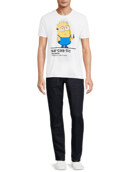 Men's Minions Sarcastic Graphic Tee with Short Sleeves