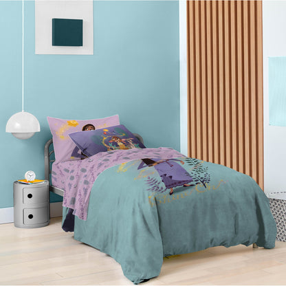 Disney Wish Purple 5 Piece Twin Bed Set w/ Sham, 100% Microfiber