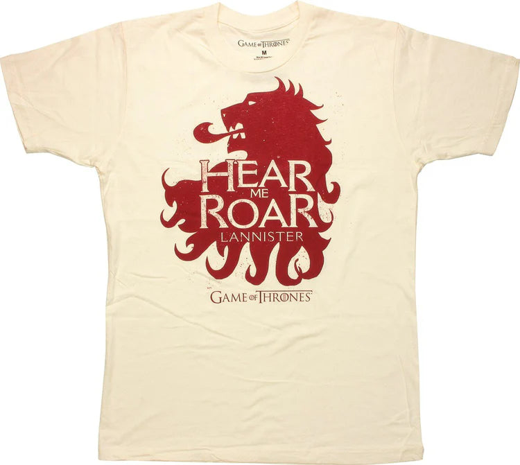 Men's Game of Thrones Hear Me Roar Lannister Graphic Tee T-Shirt