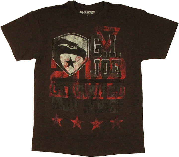 Men's GI Joe Retaliation Galvanized T Shirt Tee Brown