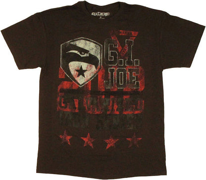 Men's GI Joe Retaliation Galvanized T Shirt Tee Brown