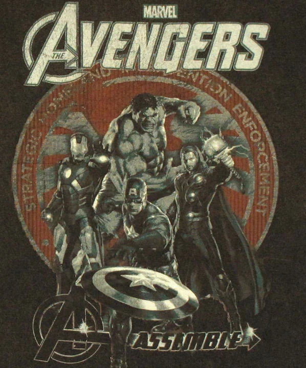 Men's Marvel Avengers Movie Group Graphic Tee T-Shirt Acid Wash