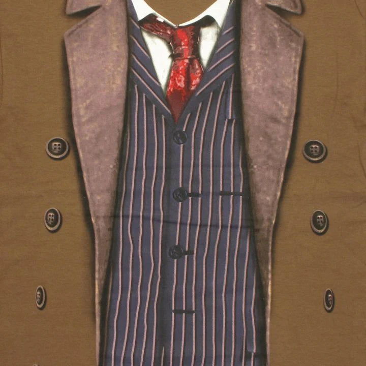 Mens Brown Doctor Who: 10th Doctor Costume T-Shirt