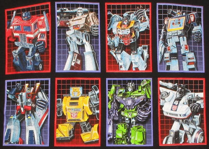 Men's Black Transformers Cyberwall G1 Box Art Graphic Tee T-Shirt