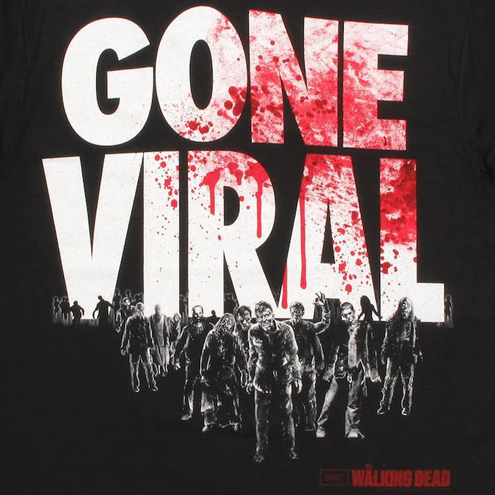 Men's Walking Dead Gone Viral Graphic Tee T-Shirt Black