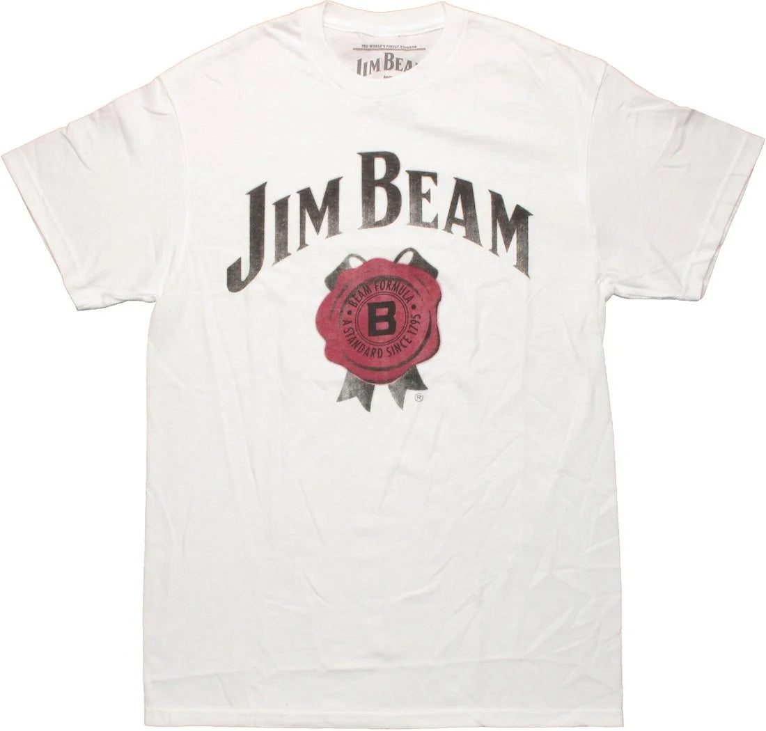 Men's Jim Beam Red Wax Seal Graphic Tee T-Shirt White