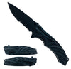 KS 0647-BK 4.5" Black Textured Assist-Open Folding Knife with Belt Clip