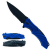 KS 0647-BL 4.5" Blue Textured Assist-Open Folding Knife with Belt Clip