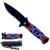 KS 5568-CF 4.75" Flag Folding Knife with Belt Clip & Paracord