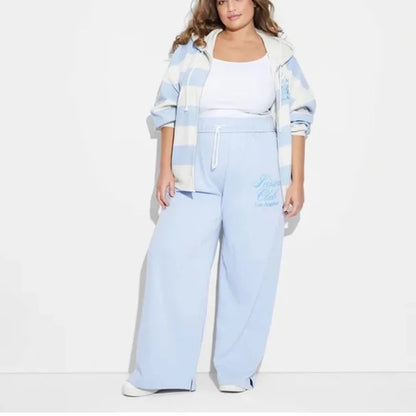 Women's Leisure Graphic Lounge Pants - Light Blue