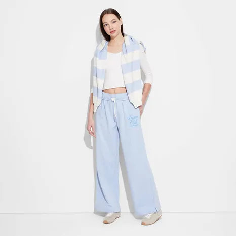 Women's Leisure Graphic Lounge Pants - Light Blue