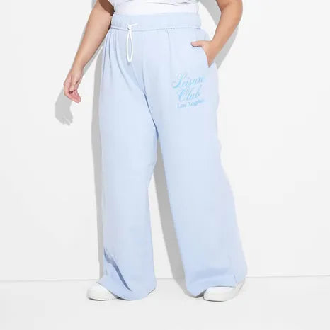 Women's Leisure Graphic Lounge Pants - Light Blue