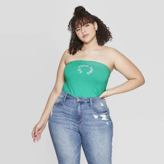Women's Juniors Do Your Thing Turquoise Tube Top Crop