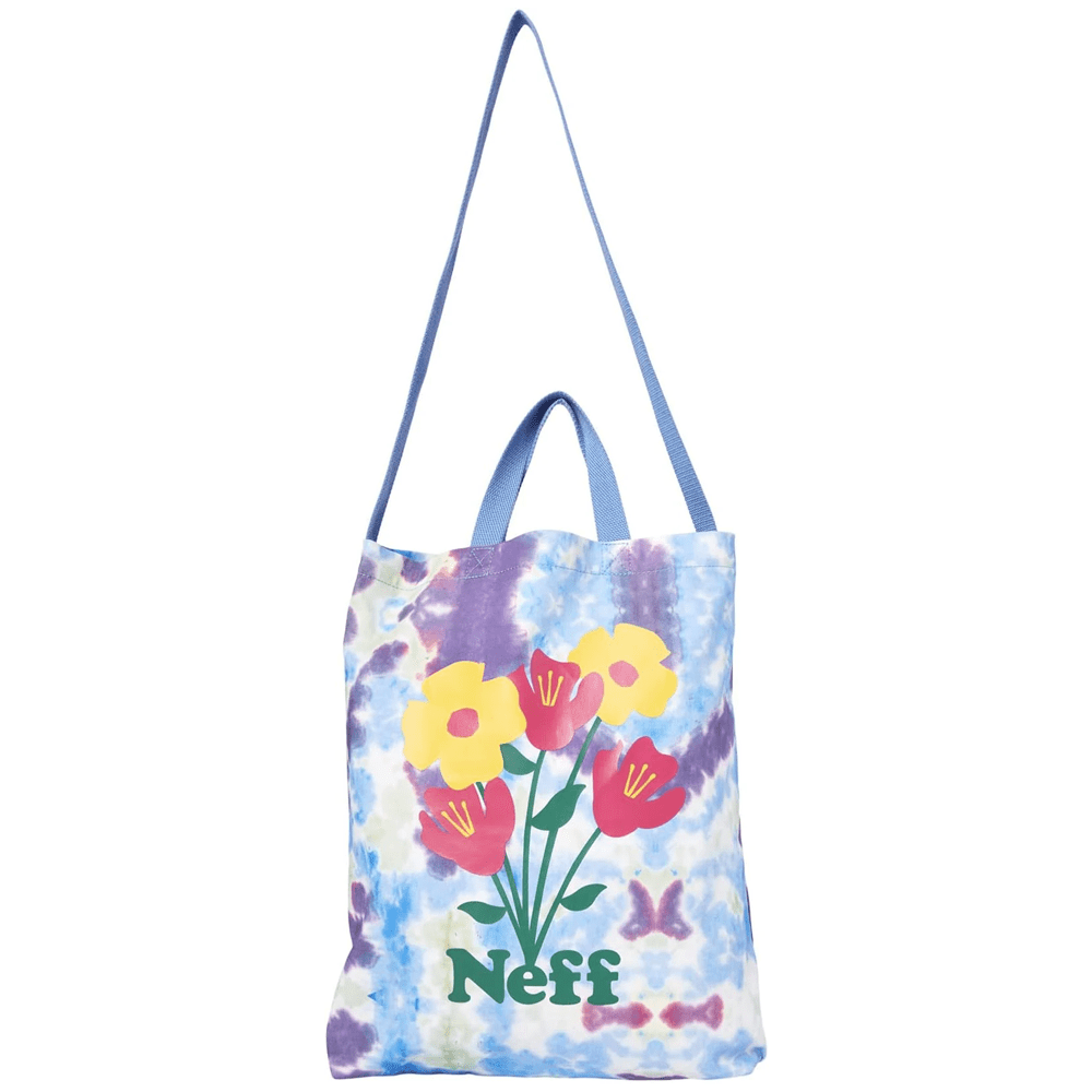 NEFF Reusable Graphic Design Cotton Tote Shoulder Bag Floral Tie Dye B ...