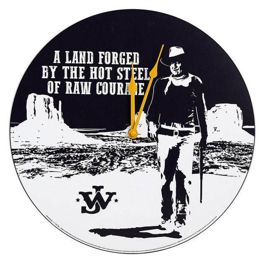 John Wayne Courage 13.5" Wood Wall Clock - Rex Distributor, Inc. Wholesale Licensed Products and T-shirts, Sporting goods,