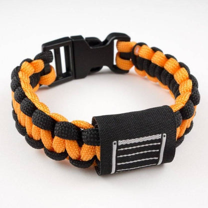 Rex Distributor Inc. exclusive paracord survival bracelet, outdoor accessories, durable woven nylon cord with metal clasp.
