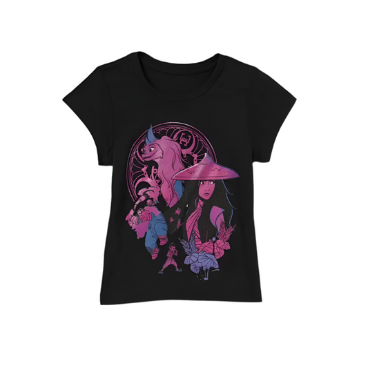 Girls' Disney Raya Short Sleeve Graphic T-Shirt Black