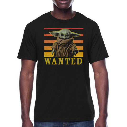 Men's Black Star Wars The Child Mandalorian Wanted Graphic Tee T-Shirt - Rex Distributor, Inc. Wholesale Licensed Products and T-shirts, Sporting goods,