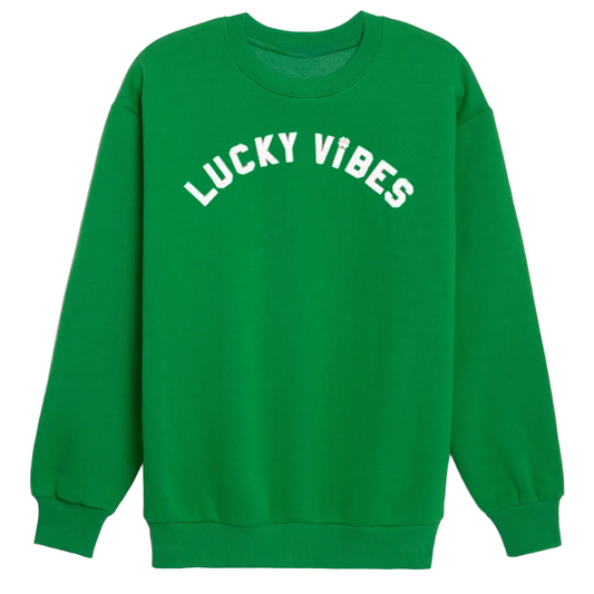 Women's Green Lucky Vibes Sweater Pullover