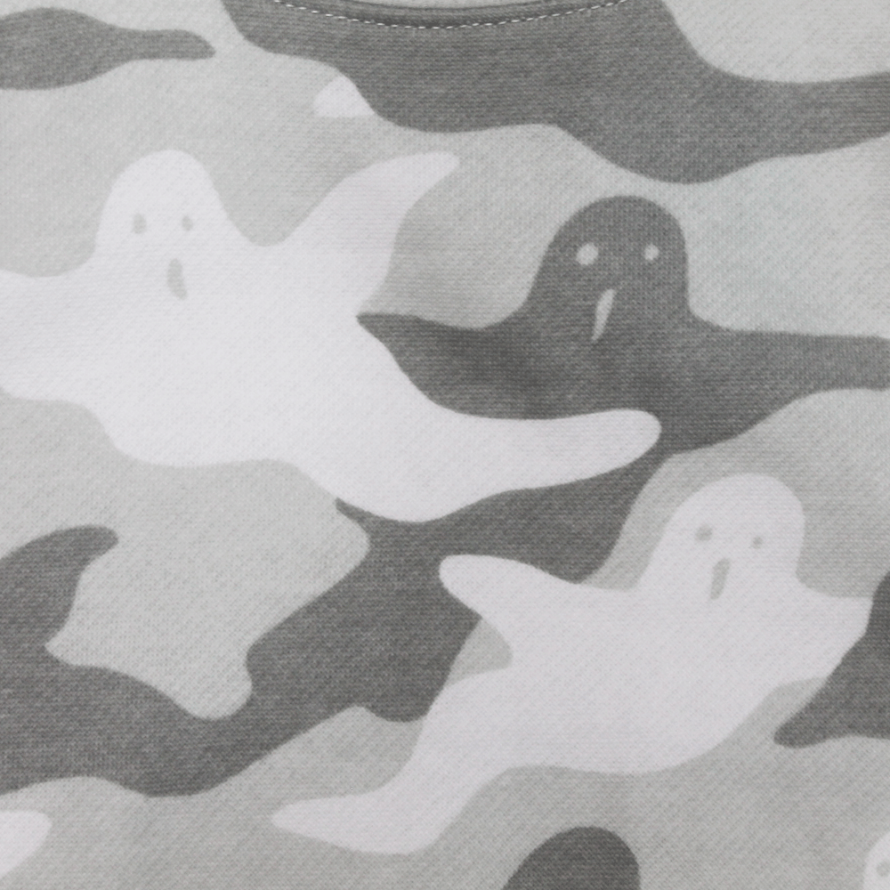 Unisex Women Men Halloween Ghost Graphic Pullover Sweater Gray Camo Camoflauge