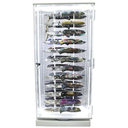 LED 24 SHOWCASE - 24 Knife L.E.D. Light Revolving Showcase