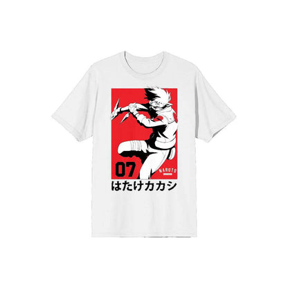Men's Naruto Kakashi Team 07 anime T-shirt by Bioworld, featuring Kakashi and team graphics on a casual shirt.