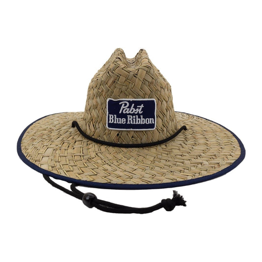Men's Pabst Blue Ribbon Lifeguard Straw Sun Hat - Red/White/Blue