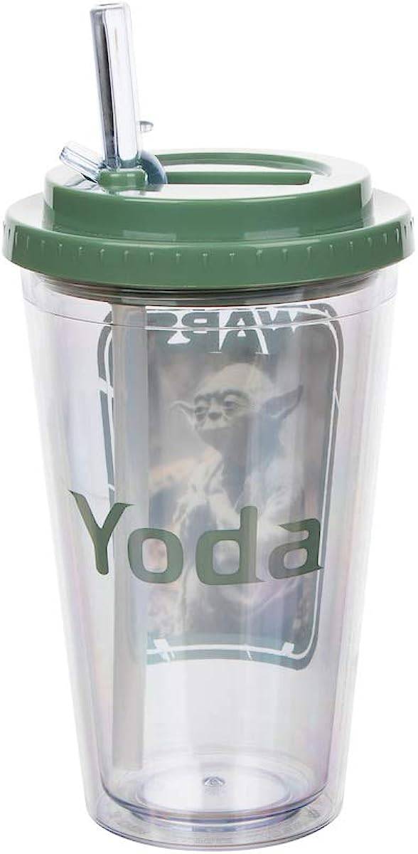 Star Wars Movie Yoda Flip Straw Travel Cup - Rex Distributor, Inc. Wholesale Licensed Products and T-shirts, Sporting goods,