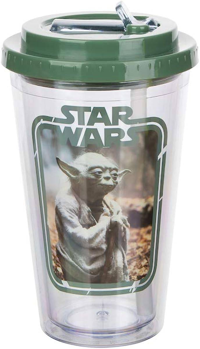 Star Wars Movie Yoda Flip Straw Travel Cup - Rex Distributor, Inc. Wholesale Licensed Products and T-shirts, Sporting goods,