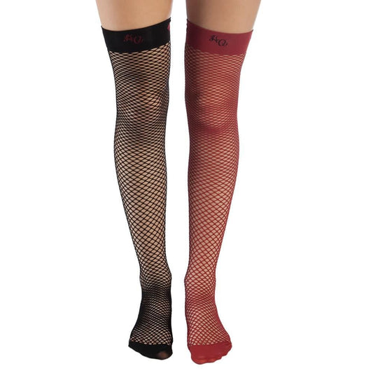 Women's Stocking Harley Quinn Fish Net Red and Black DC Comics Cosplay Costume