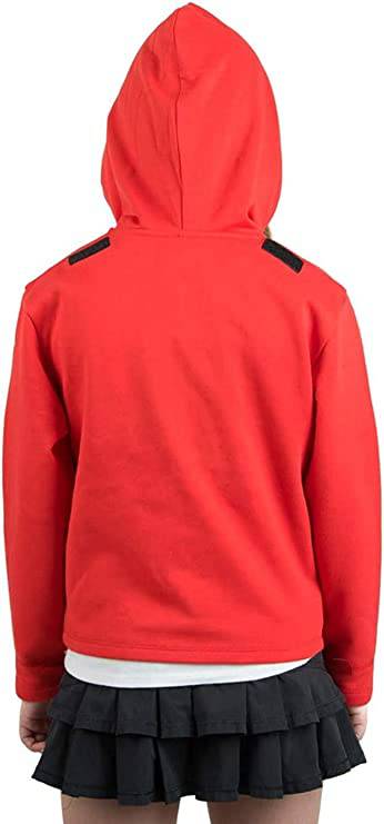 Youth girls' Wonder Woman hoodie sweatshirt with cape, featuring superhero design, from Rex Distributor, Inc.