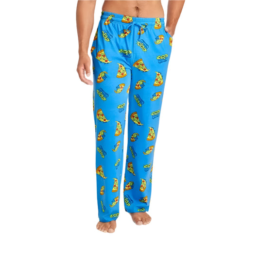 Men's Blue Toy Story Aliens and Pizza Pajama Lounge Pants