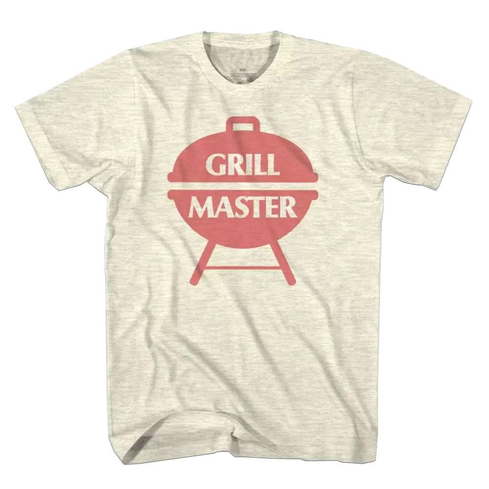 Men's Rex Distributor Inc. Grill Master Father's Day short sleeve graphic T-shirt, featuring a barbecue-themed design.