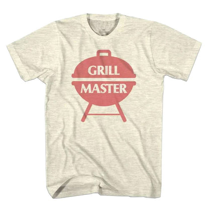 Men's Rex Distributor Inc. Grill Master Father's Day short sleeve graphic T-shirt, featuring a barbecue-themed design.
