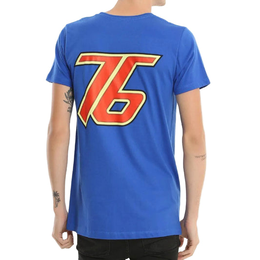 Men's Overwatch Soldier 76 cosplay T-shirt by Rex Distributor, Inc., featuring graphic print of the popular game character.