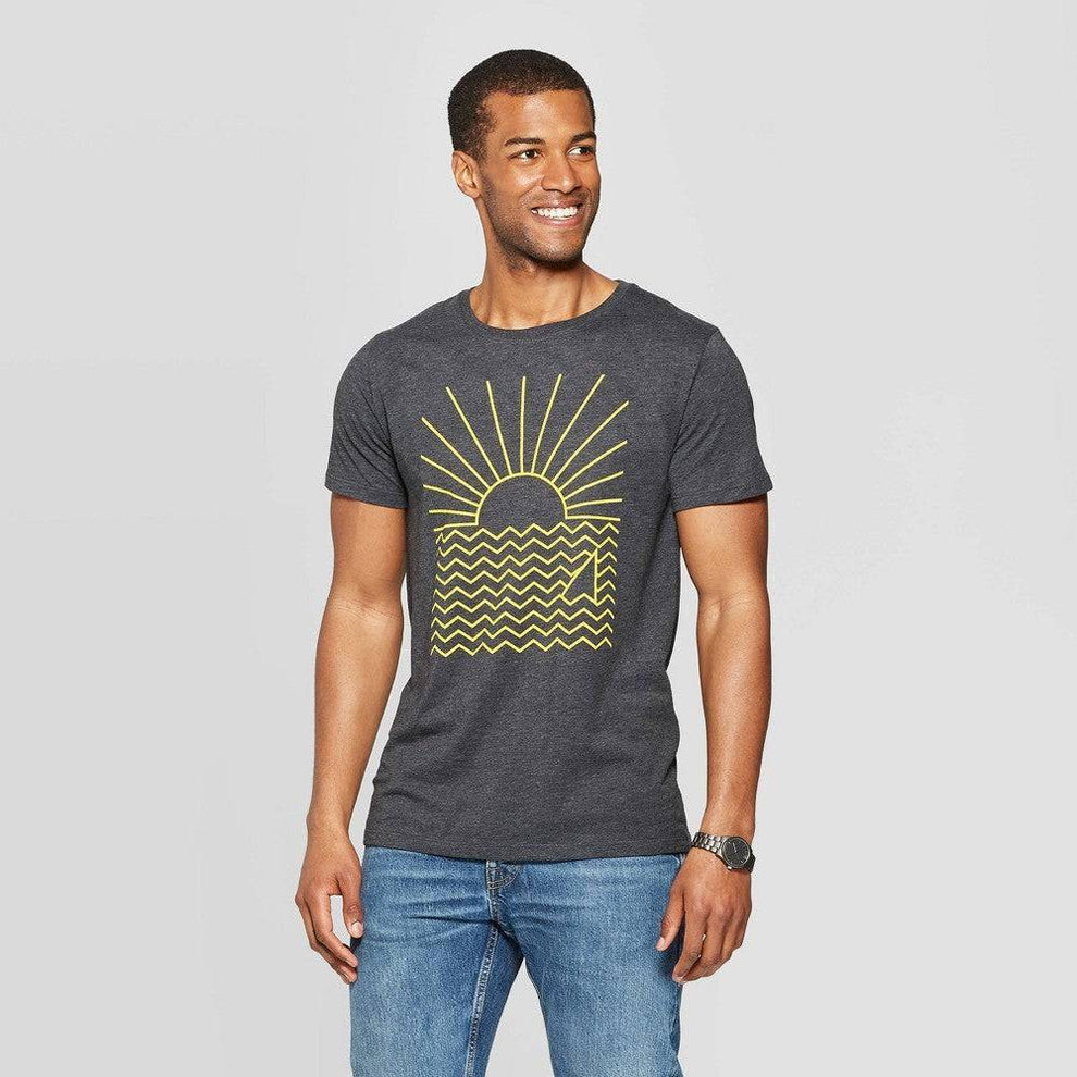 Men's Standard Fit Short Sleeve Sun Ray Beachside Graphic T-Shirt Tee ...