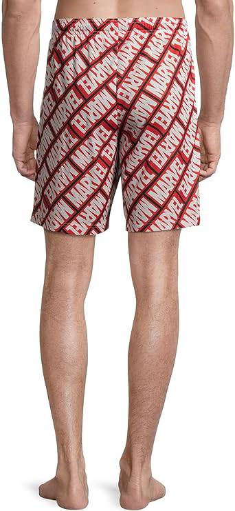 Men's White & Red Marvel Bar Logo Sleep Pajama Shorts - Rex Distributor, Inc. Wholesale Licensed Products and T-shirts, Sporting goods,