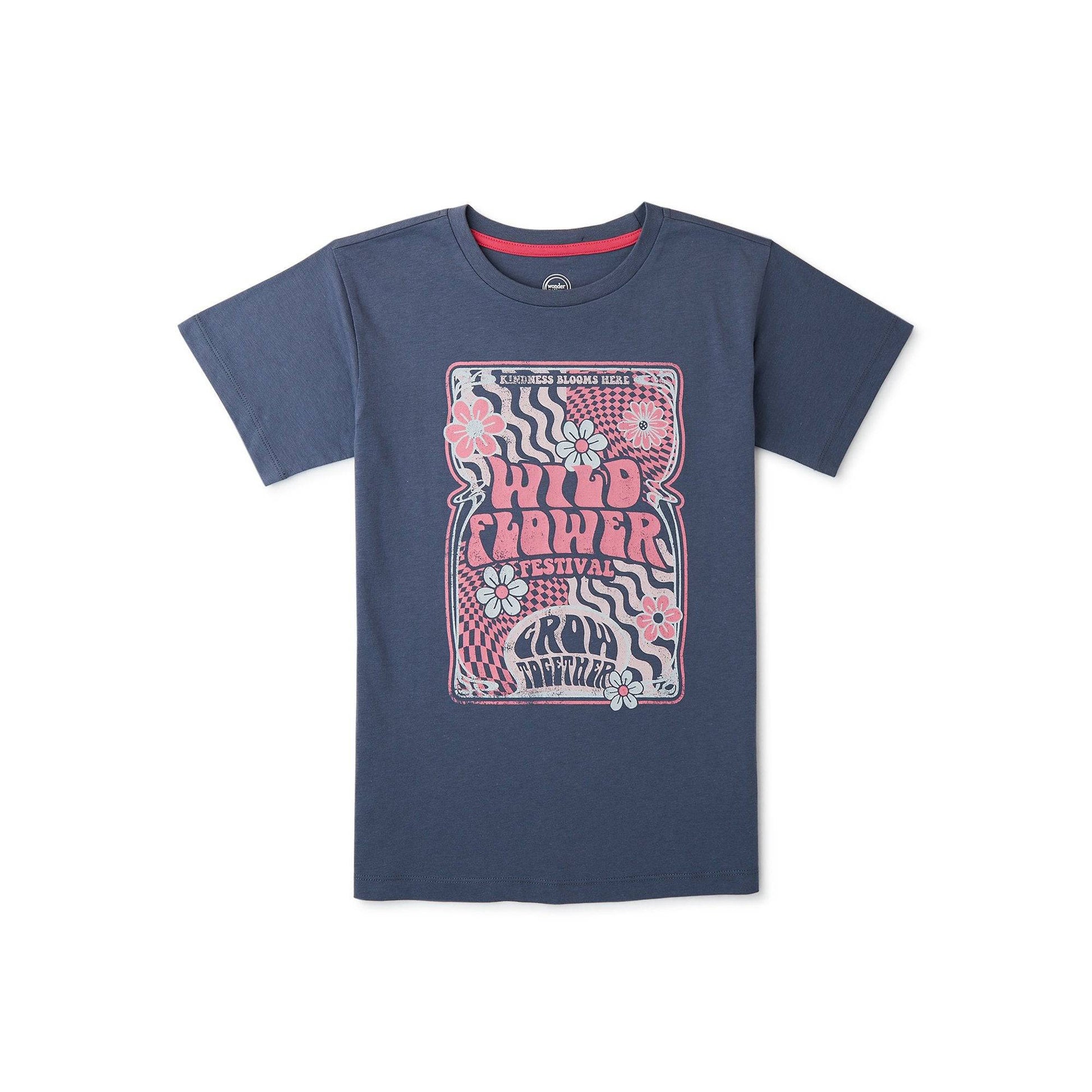 Wonder Nation Girls’ Wild Flower Festival T-Shirt with Short Sleeves - Rex Distributor, Inc. Wholesale Licensed Products and T-shirts, Sporting goods,
