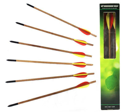 MK 150-16" Wood Archery Arrows 6 Piece Set - Rex Distributor, Inc. Wholesale Licensed Products and T-shirts, Sporting goods,
