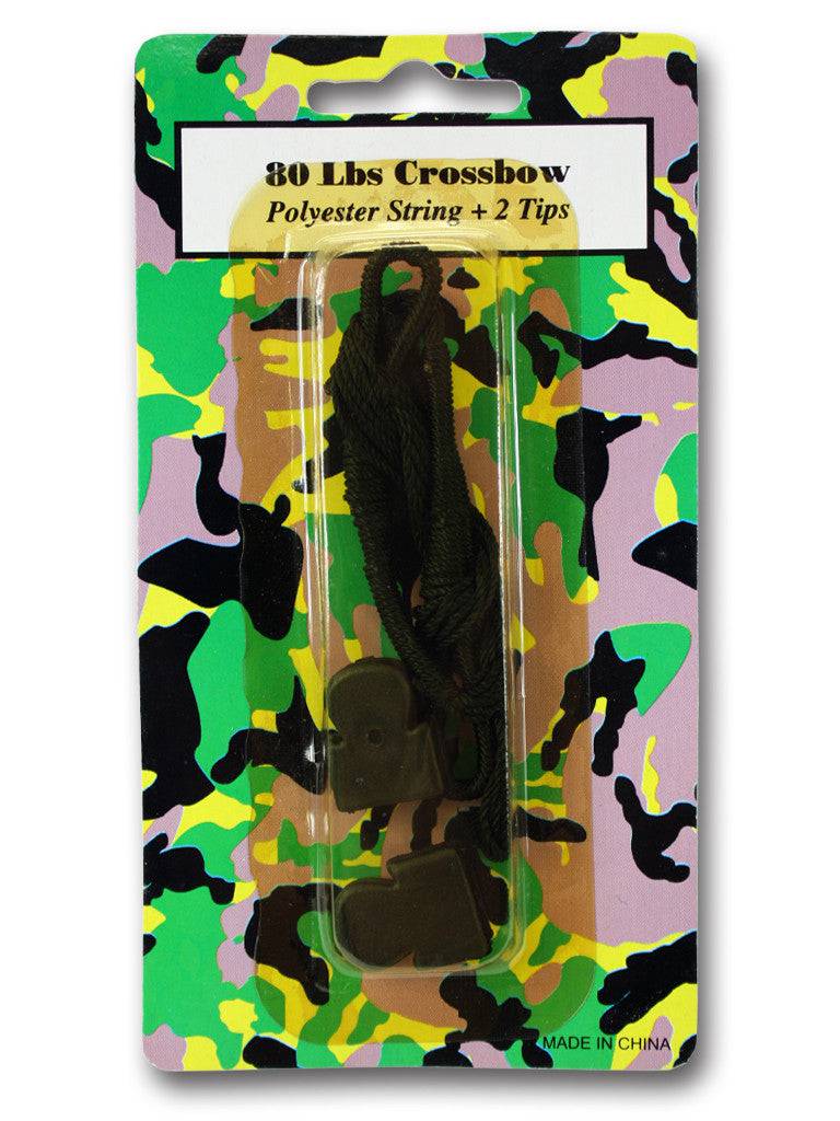 Rex Distributor Inc. MK 80S crossbow with 80LBS string and tips, shown with detailed close-up of the crossbow accessories.