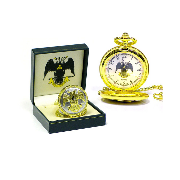 P 263 Masonic Eagle Pocket Watch with Gift Box